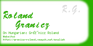 roland granicz business card